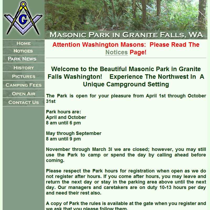 Masonic Park in Granite Falls, WA