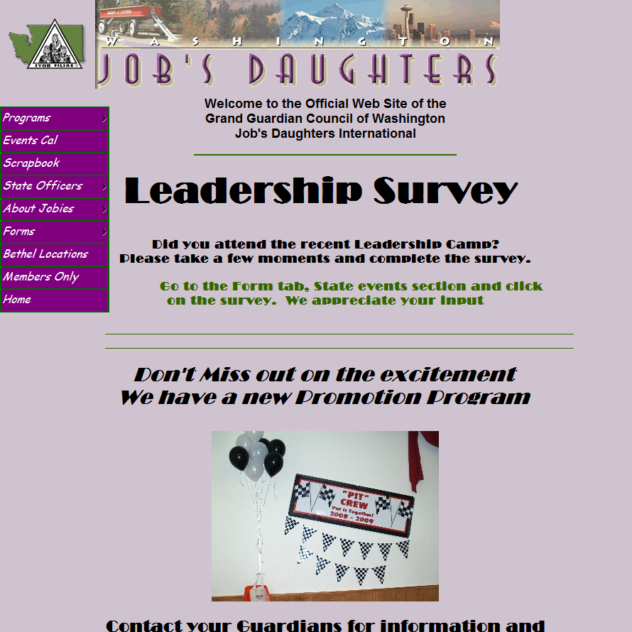 Washington Job's Daughters Hompage'